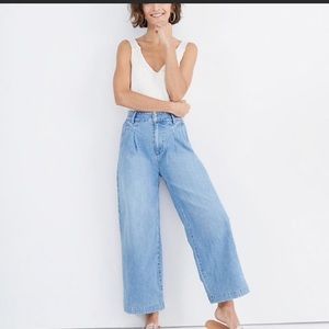 Madewell pleated wide leg jeans
